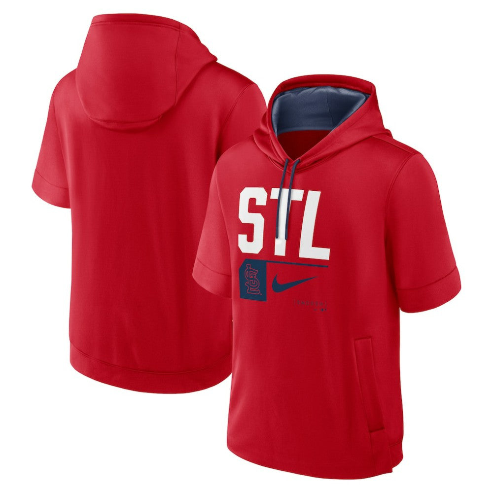 St. Louis Cardinals Nike Tri Code Lockup Short Sleeve Pullover Hoodie - MLB Hoodies