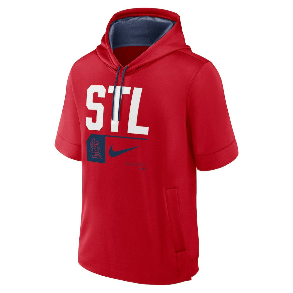 St. Louis Cardinals Nike Tri Code Lockup Short Sleeve Pullover Hoodie - MLB Hoodies