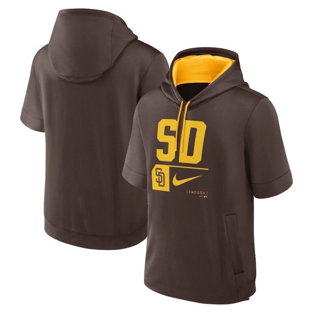 San Diego Padres Nike Tri Code Lockup Short Sleeve Pullover Hoodie - MLB Hoodies