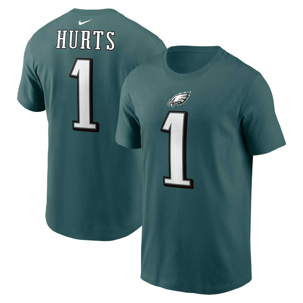 Philadelphia Eagles Jalen Hurts  Player Name & Number T-Shirt | NFL New