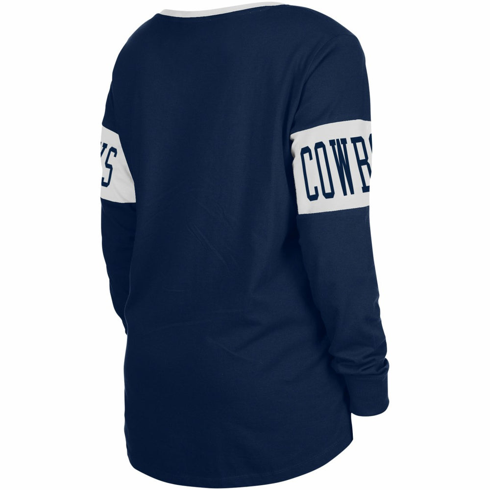 Dallas Cowboys Women's Lace-Up Notch Neck Long Sleeve T-Shirt | NFL Hot