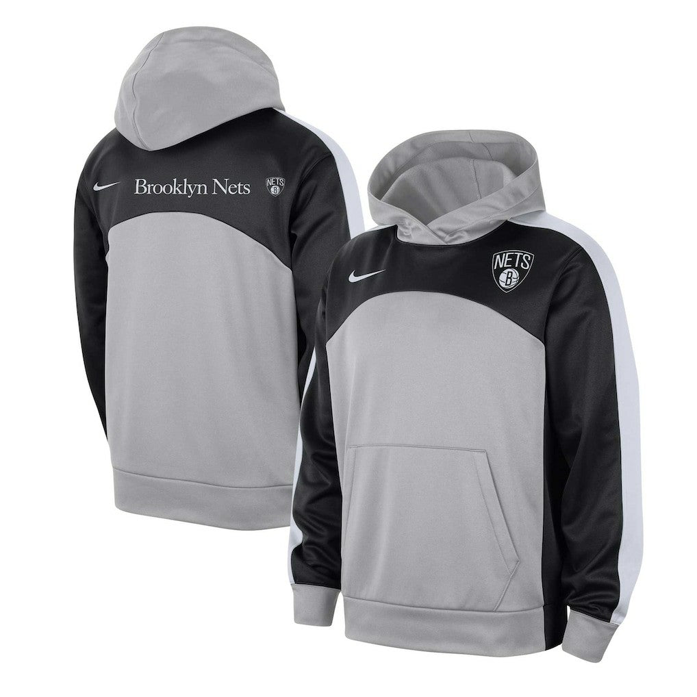 Silver/Black Brooklyn Nets Authentic Starting Five Force Performance Pullover Hoodie | NBA