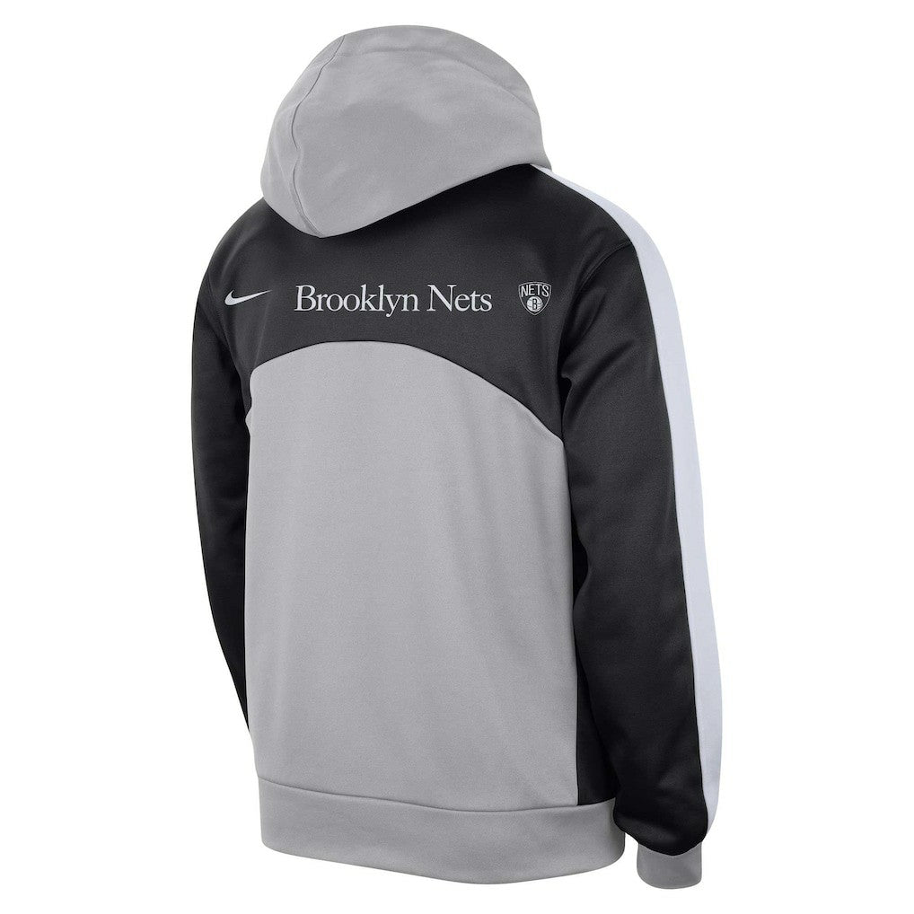 Silver/Black Brooklyn Nets Authentic Starting Five Force Performance Pullover Hoodie | NBA