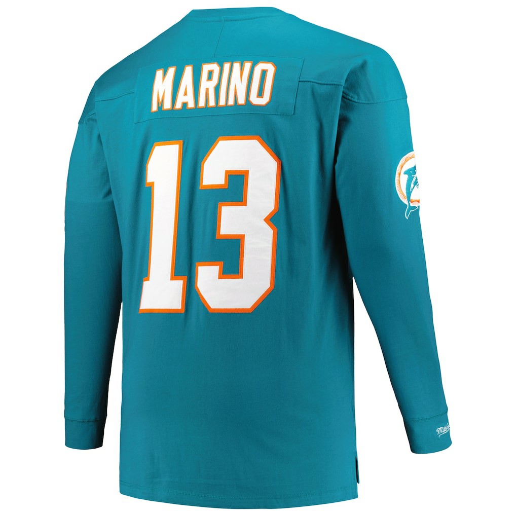 Miami Dolphins Dan Marino  Big & Tall Cut & Sew Player Name & Number Long Sleeve T-Shirt | NFL On sale
