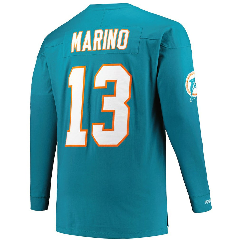 Miami Dolphins Dan Marino  Big & Tall Cut & Sew Player Name & Number Long Sleeve T-Shirt | NFL On sale