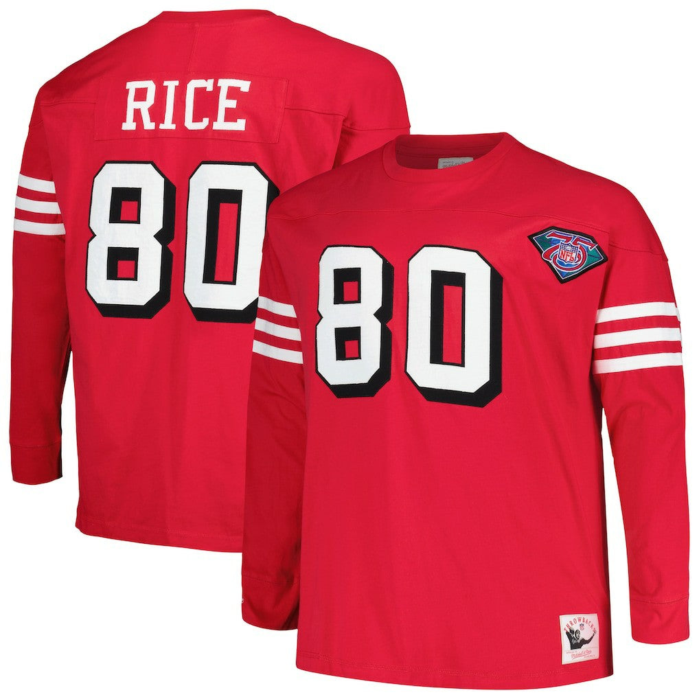 San Francisco 49ers Jerry Rice  Big & Tall Cut & Sew Player Name & Number Long Sleeve T-Shirt | NFL Discount
