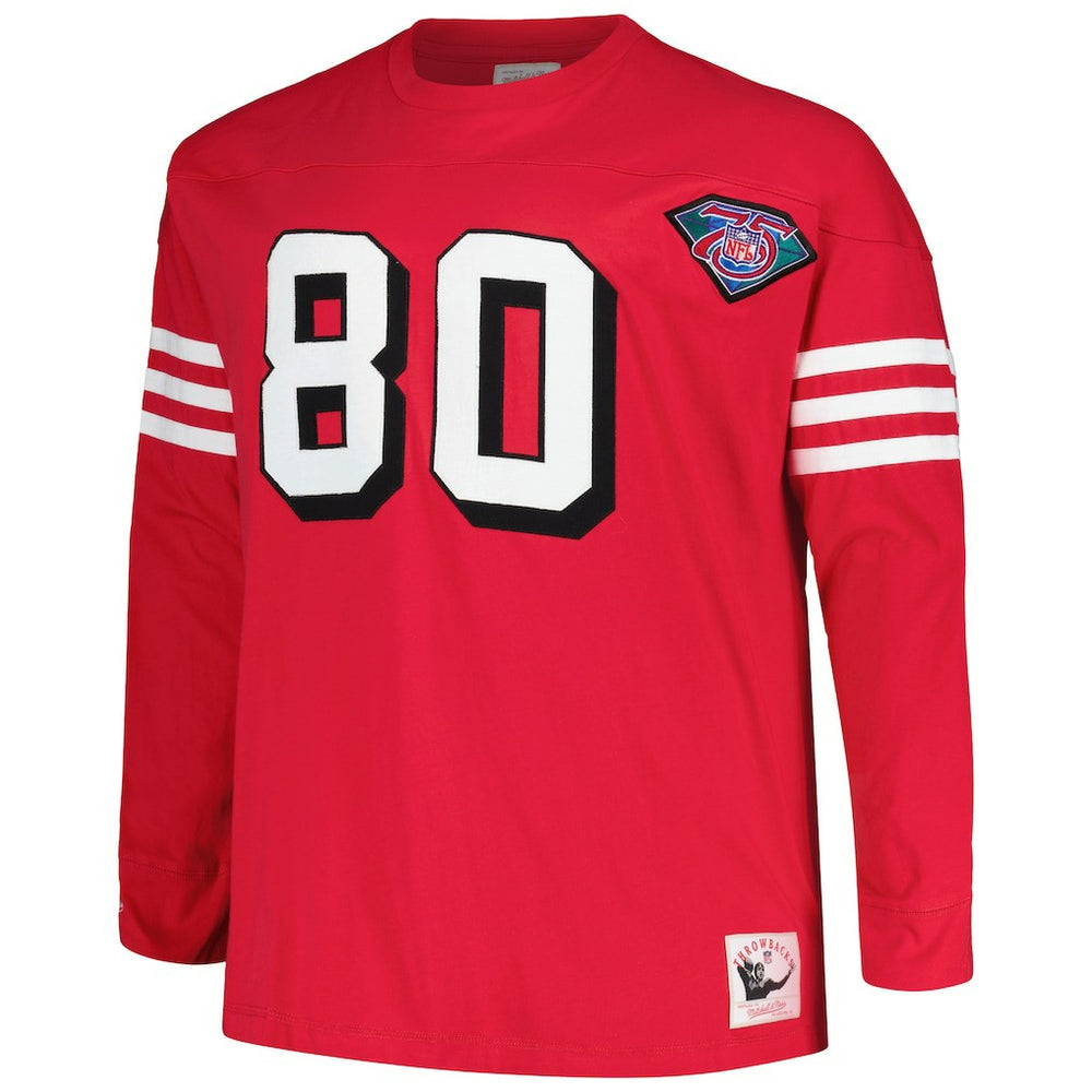 San Francisco 49ers Jerry Rice  Big & Tall Cut & Sew Player Name & Number Long Sleeve T-Shirt | NFL Discount