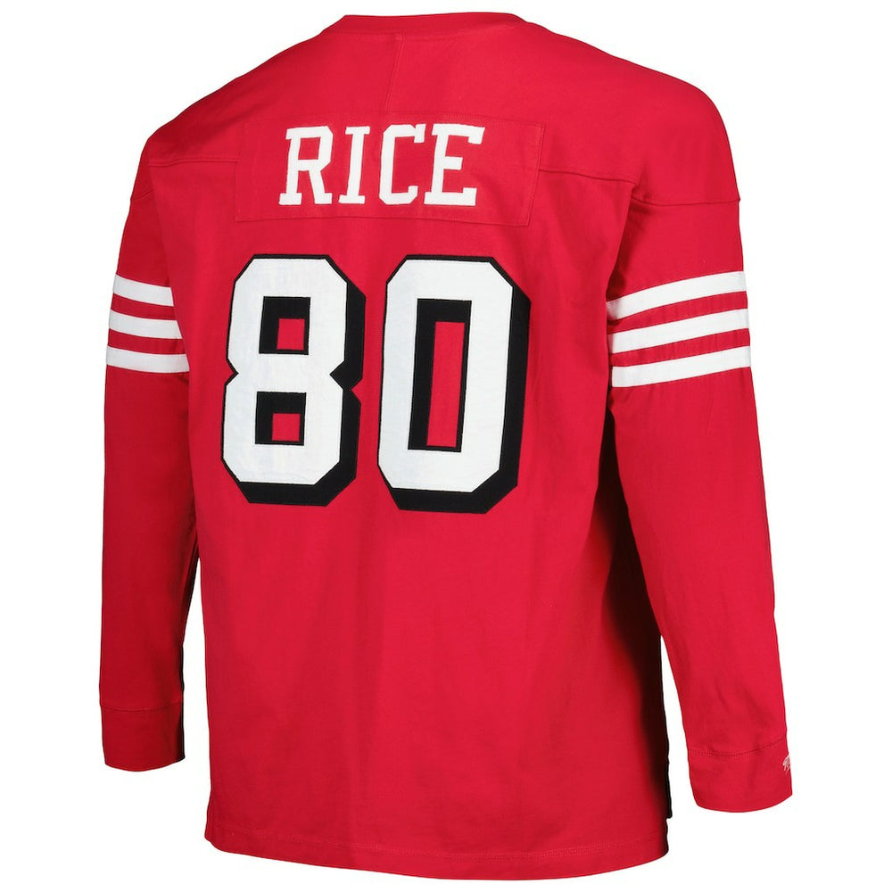 San Francisco 49ers Jerry Rice  Big & Tall Cut & Sew Player Name & Number Long Sleeve T-Shirt | NFL Discount