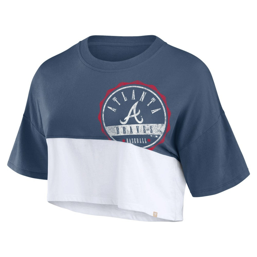 Atlanta Braves Fanatics Women's Color Split Boxy Cropped T-Shirt - MLB T-shirts