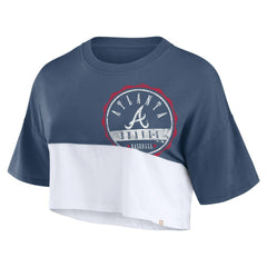 Atlanta Braves Fanatics Women's Color Split Boxy Cropped T-Shirt - MLB T-shirts