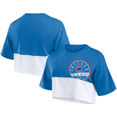 Chicago Cubs Fanatics Women's Color Split Boxy Cropped T-Shirt - MLB T-shirts