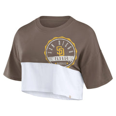San Diego Padres Fanatics Women's Color Split Boxy Cropped T-Shirt - MLB T-shirts