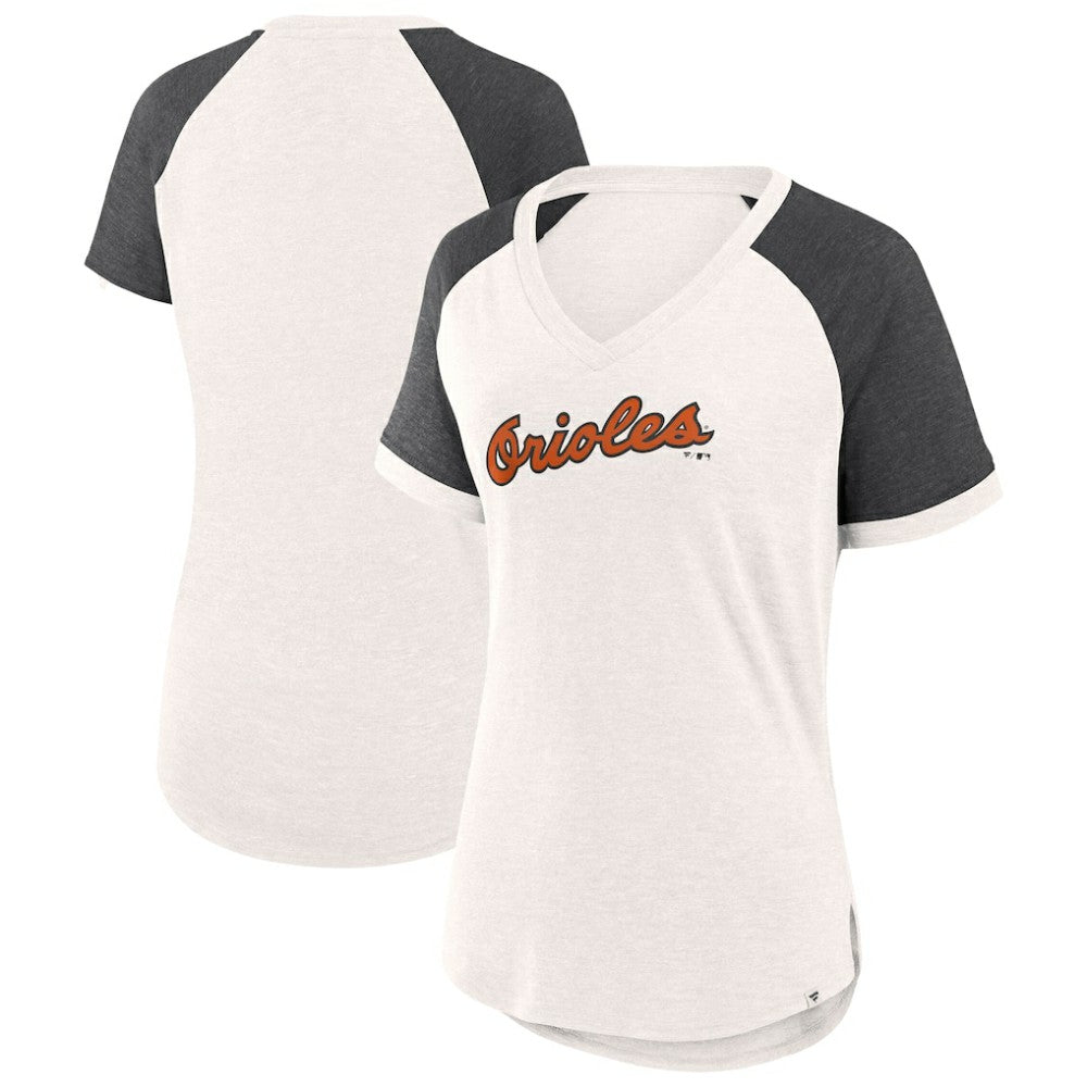 Baltimore Orioles Fanatics Women's For the Team Slub Raglan V-Neck Jersey T-Shirt - MLB Jerseys