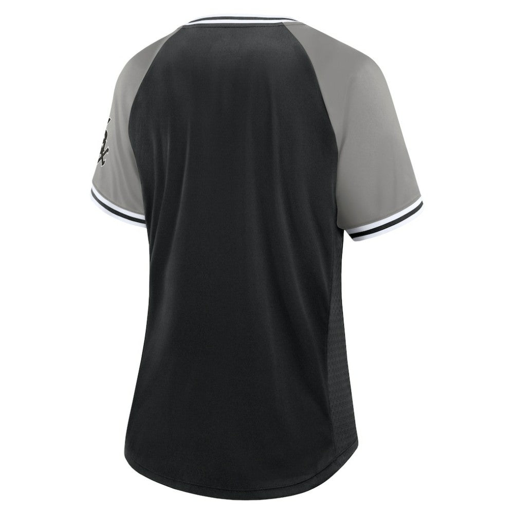 Chicago White Sox Fanatics Women's Glitz & Glam League Diva Raglan V-Neck T-Shirt - MLB T-shirts