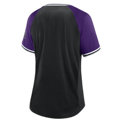 Colorado Rockies Fanatics Women's Glitz & Glam League Diva Raglan V-Neck T-Shirt - MLB T-shirts