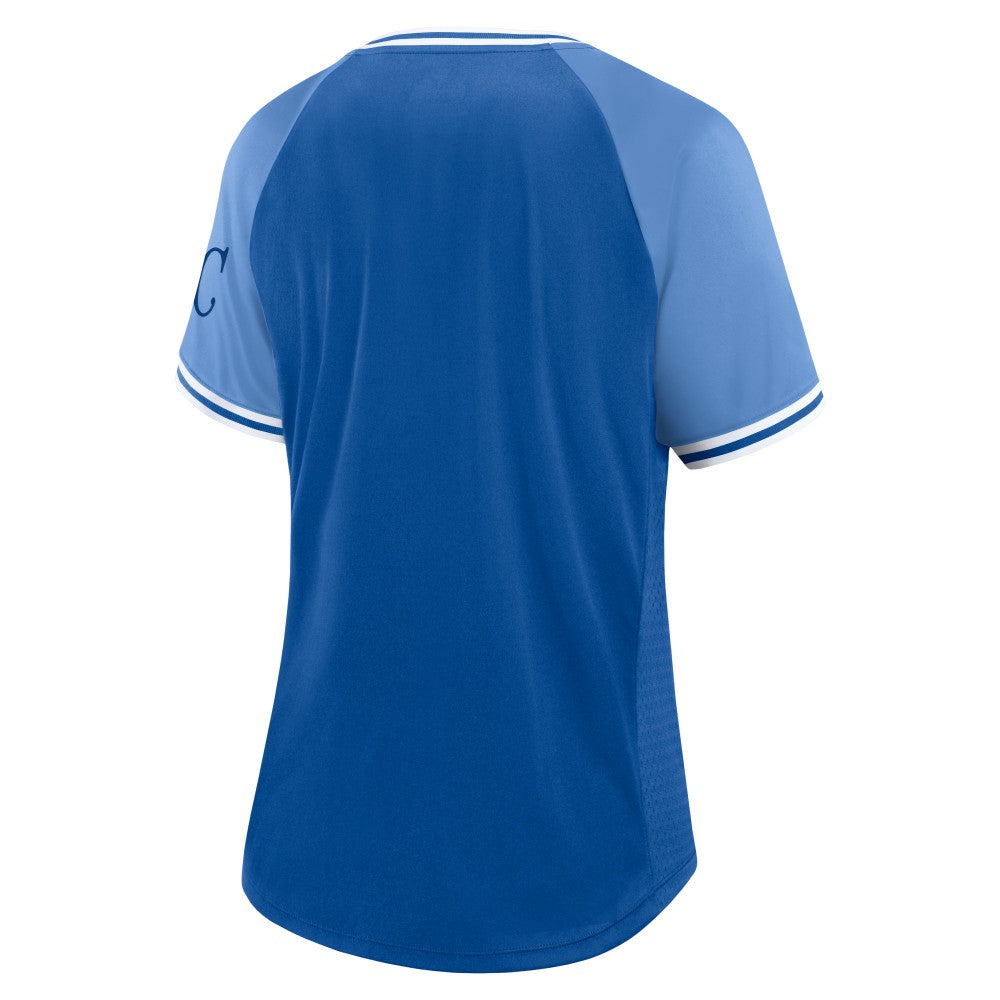 Kansas City Royals Fanatics Women's Glitz & Glam League Diva Raglan V-Neck T-Shirt - MLB T-shirts