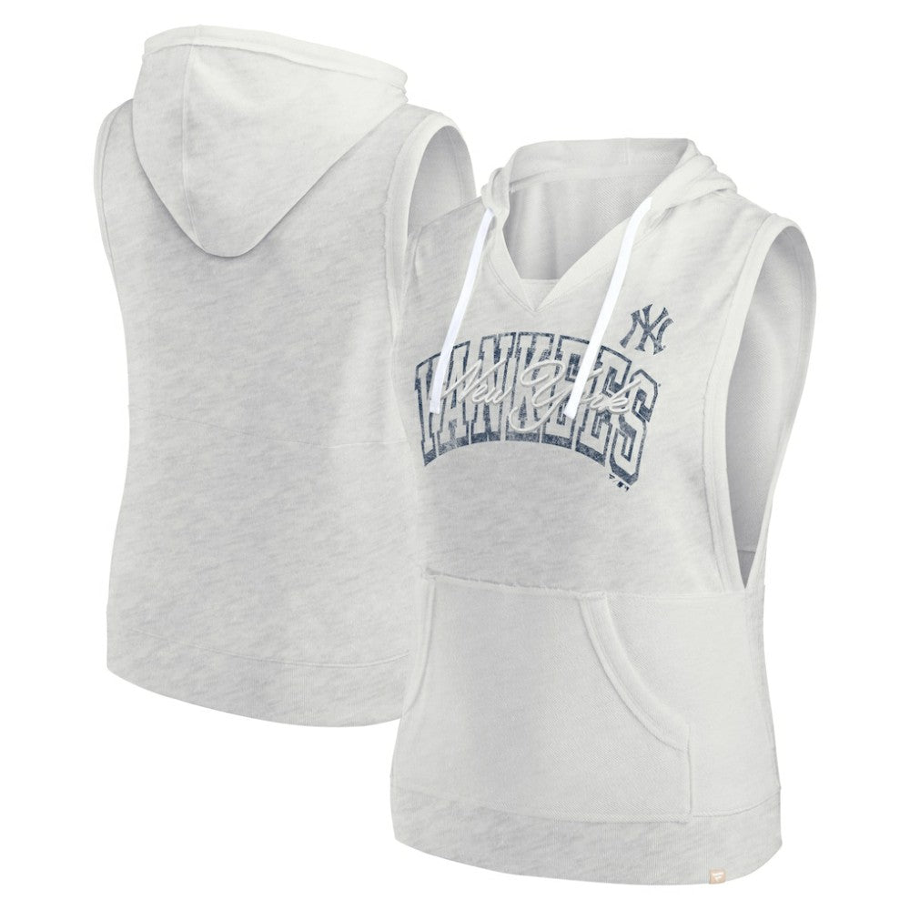 New York Yankees Fanatics Women's Lounge Script Sleeveless Pullover Hoodie - MLB Hoodies