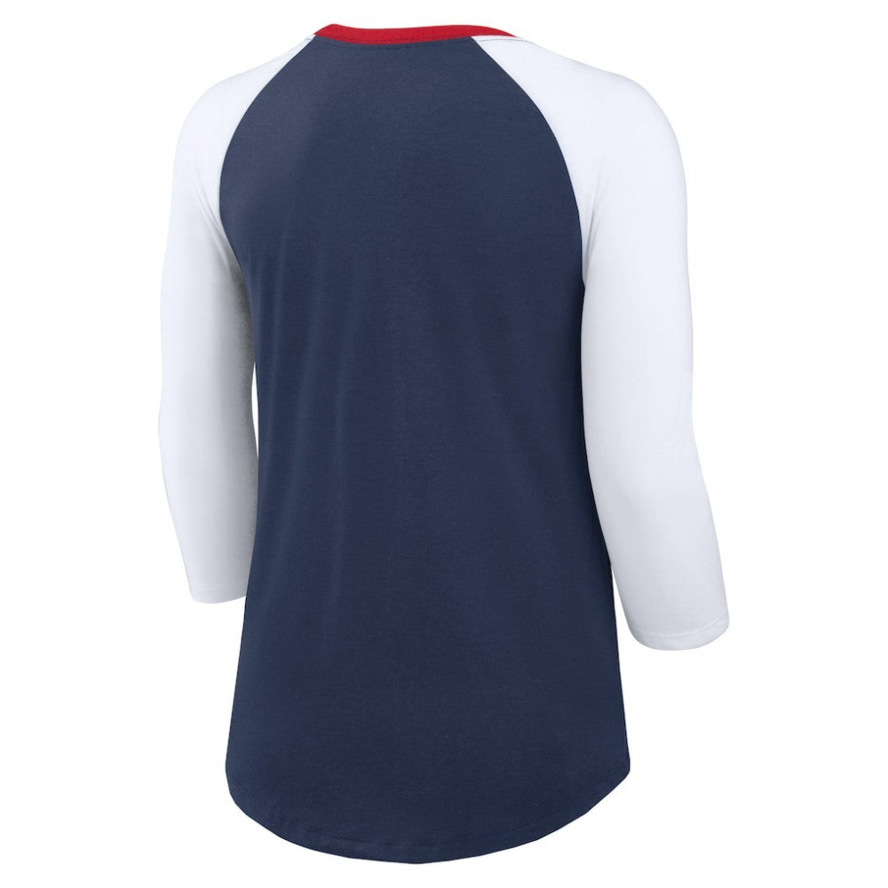 Atlanta Braves Nike Women's Knockout Arch 3/4-Sleeve Raglan Tri-Blend T-Shirt - MLB T-shirts