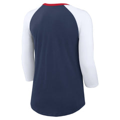 Atlanta Braves Nike Women's Knockout Arch 3/4-Sleeve Raglan Tri-Blend T-Shirt - MLB T-shirts