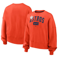 Houston Astros Nike Women's Oversized Cropped Pullover Sweatshirt - MLB Pullover