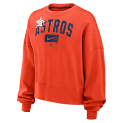 Houston Astros Nike Women's Oversized Cropped Pullover Sweatshirt - MLB Pullover