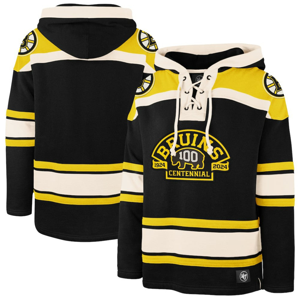 Boston Bruins '47 100th Anniversary Superior Lacer Pullover Hoodie -  NHL Hoodies
