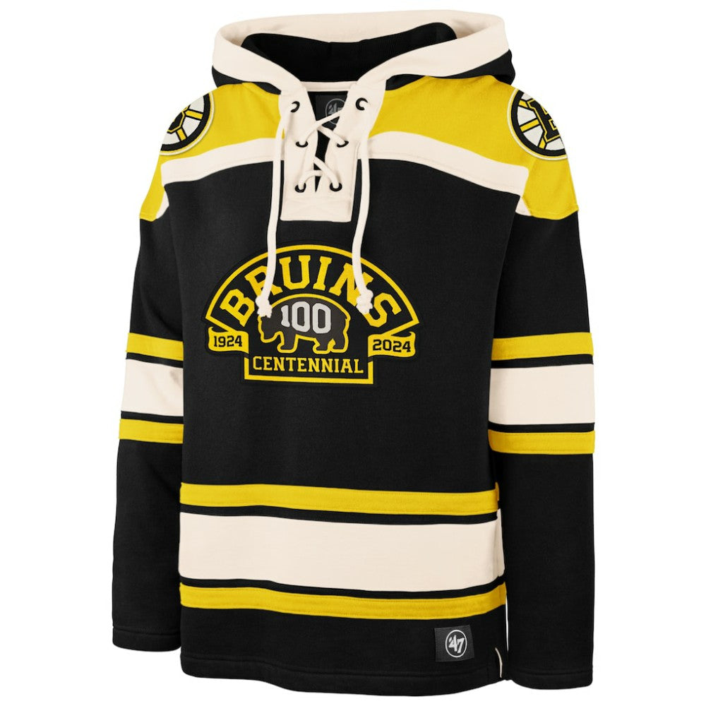 Boston Bruins '47 100th Anniversary Superior Lacer Pullover Hoodie -  NHL Hoodies