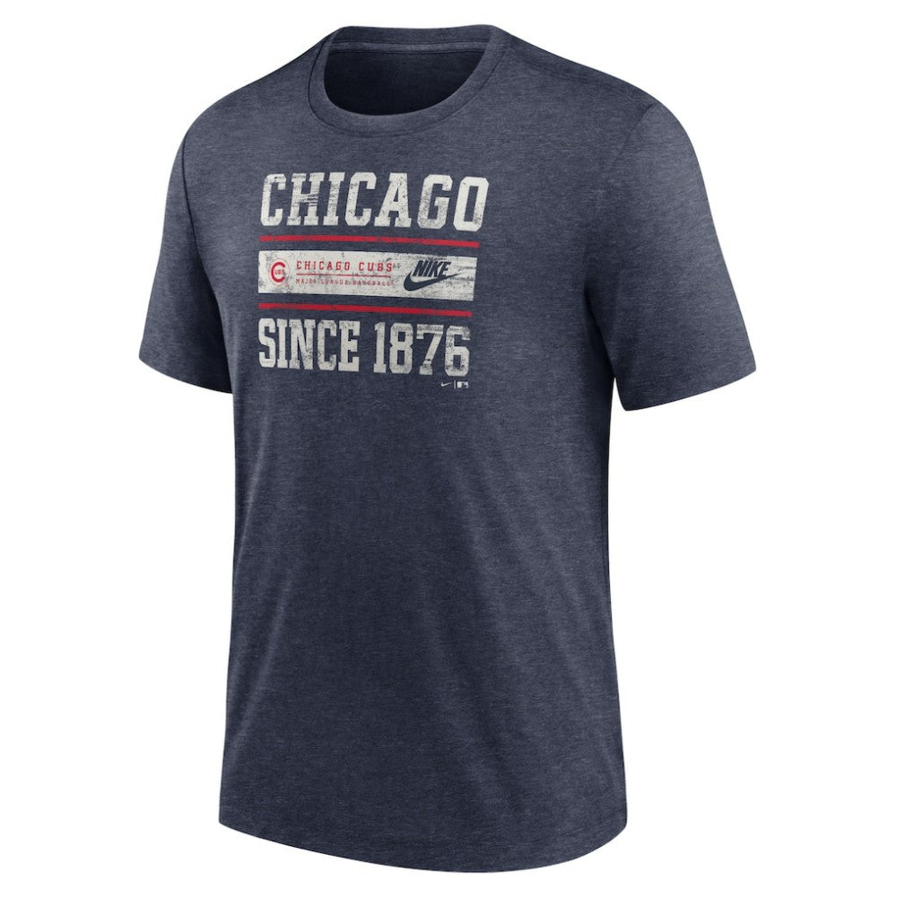Chicago Cubs Nike Cooperstown Collection Local Stack Tri-Blend T-Shirt - MLB T-shirts