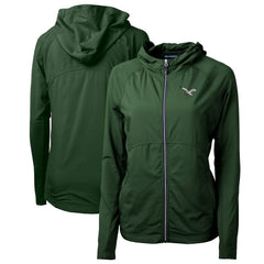 Philadelphia Eagles Cutter & Buck Women's Gridiron Classics Logo Adapt Eco Knit Hybrid Recycled Full-Zip Hoodie | NFL Hot