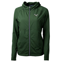 Philadelphia Eagles Cutter & Buck Women's Gridiron Classics Logo Adapt Eco Knit Hybrid Recycled Full-Zip Hoodie | NFL Hot