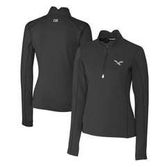 Philadelphia Eagles Cutter & Buck Women's Gridiron Classics Logo DryTec Traverse Stretch Quarter-Zip Pullover Top | NFL Outlet