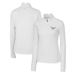 Philadelphia Eagles Cutter & Buck Women's Gridiron Classics Logo DryTec Traverse Stretch Quarter-Zip Pullover Top | NFL Sale