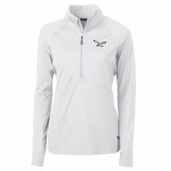 Philadelphia Eagles Cutter & Buck Women's Gridiron Classics Logo Adapt Eco Knit Stretch Recycled Half-Zip Pullover Top | NFL Hot