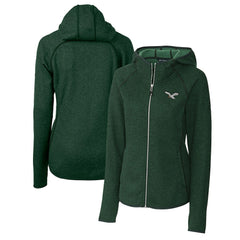 Philadelphia Eagles Cutter & Buck Women's Gridiron Classics Logo Mainsail Sweater-Knit Full-Zip Hoodie | NFL US
