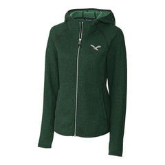 Philadelphia Eagles Cutter & Buck Women's Gridiron Classics Logo Mainsail Sweater-Knit Full-Zip Hoodie | NFL US