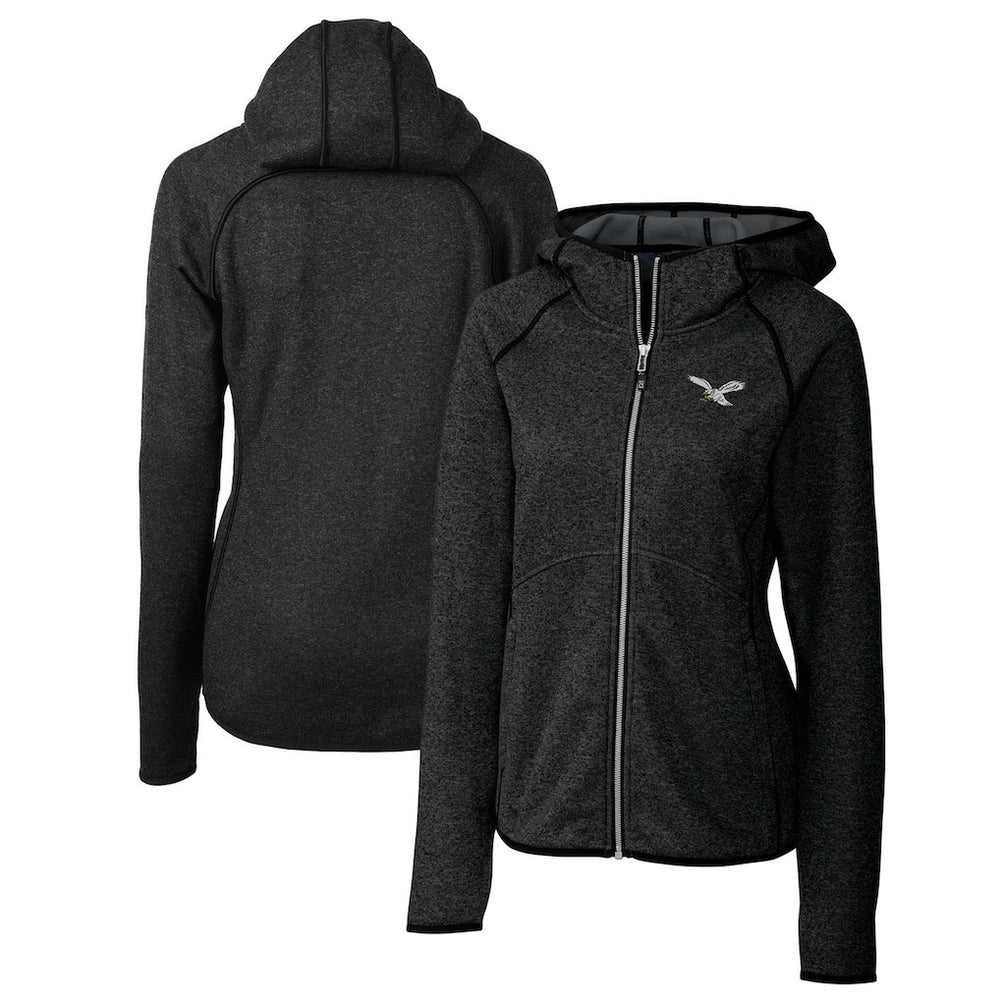 Philadelphia Eagles Cutter & Buck Women's Gridiron Classics Logo Mainsail Sweater-Knit Full-Zip Hoodie | NFL On sale