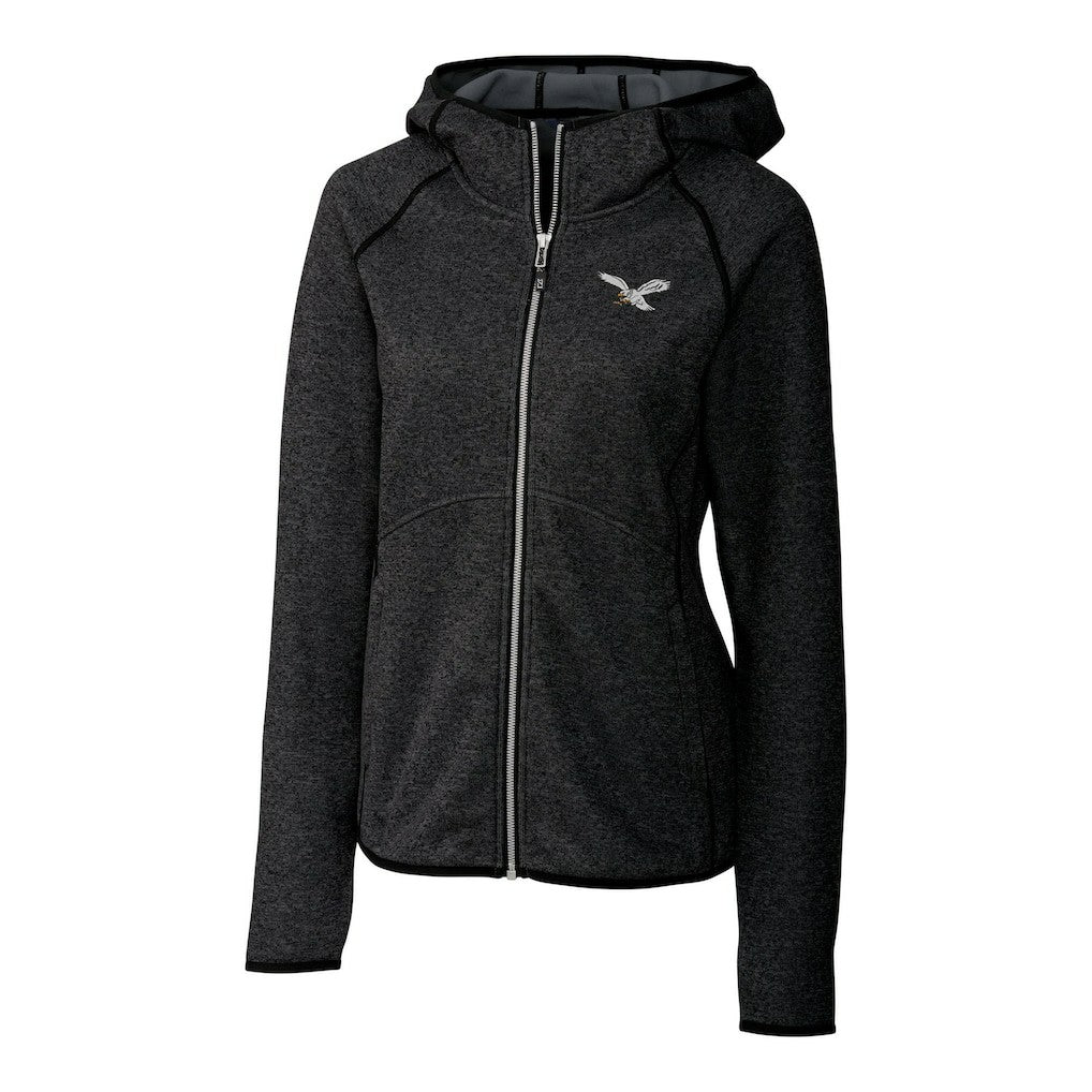 Philadelphia Eagles Cutter & Buck Women's Gridiron Classics Logo Mainsail Sweater-Knit Full-Zip Hoodie | NFL On sale