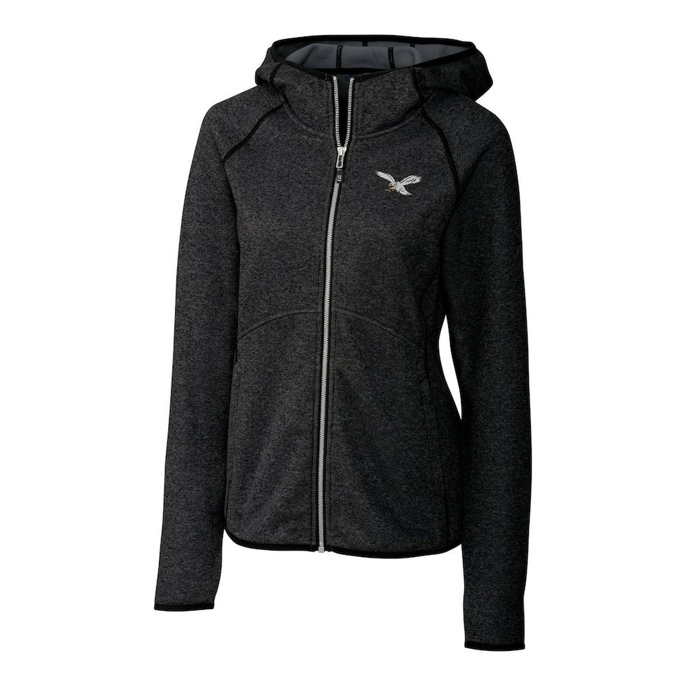 Philadelphia Eagles Cutter & Buck Women's Gridiron Classics Logo Mainsail Sweater-Knit Full-Zip Hoodie | NFL On sale