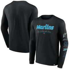 Miami Marlins Fanatics Strike the Goal Long Sleeve T-Shirt - MLB T-shirts