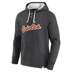 Fanatics Baltimore Orioles Black Plan for Adversity Henley Fleece Pullover Hoodie - MLB Hoodies