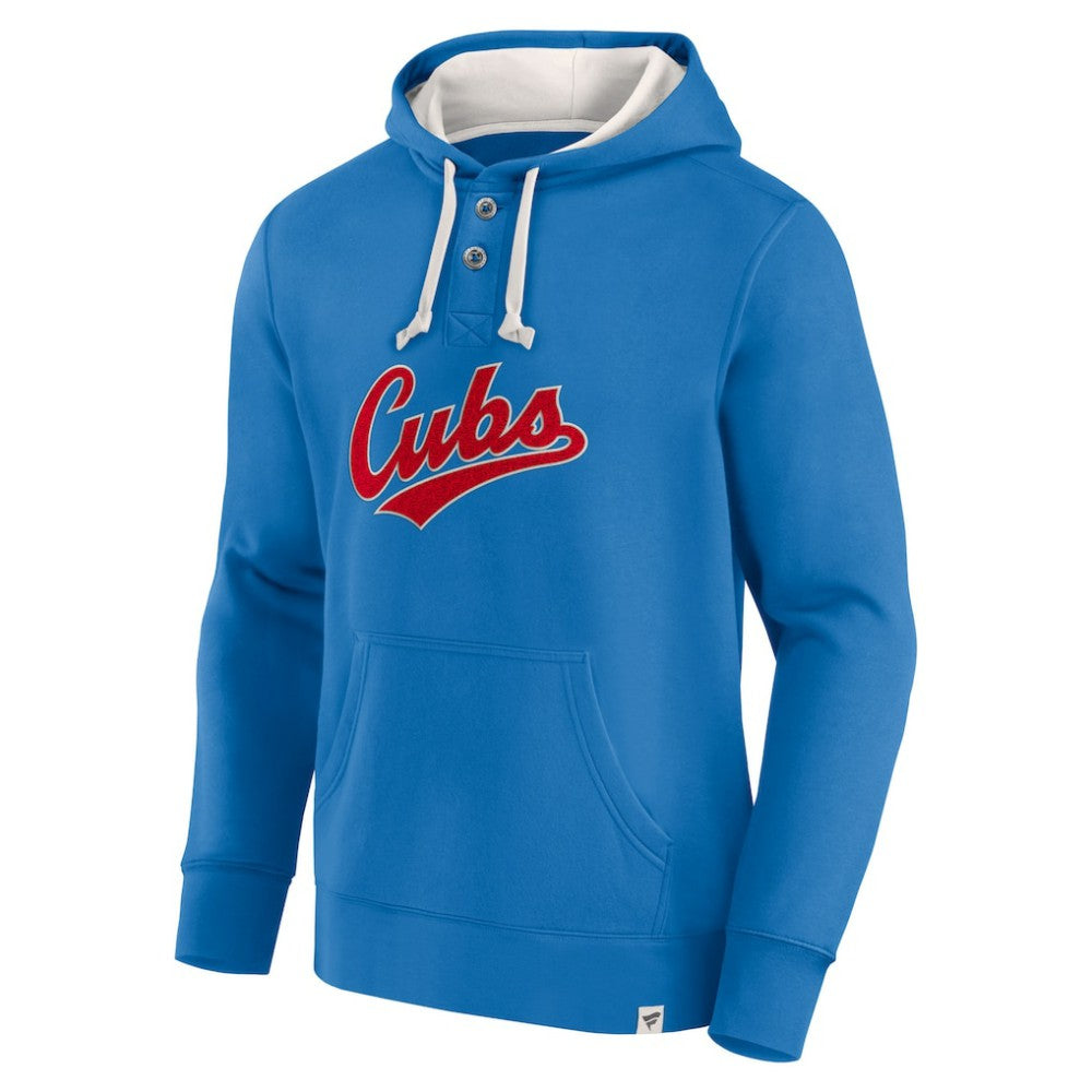 Fanatics Chicago Cubs Royal Plan for Adversity Henley Fleece Pullover Hoodie - MLB Hoodies