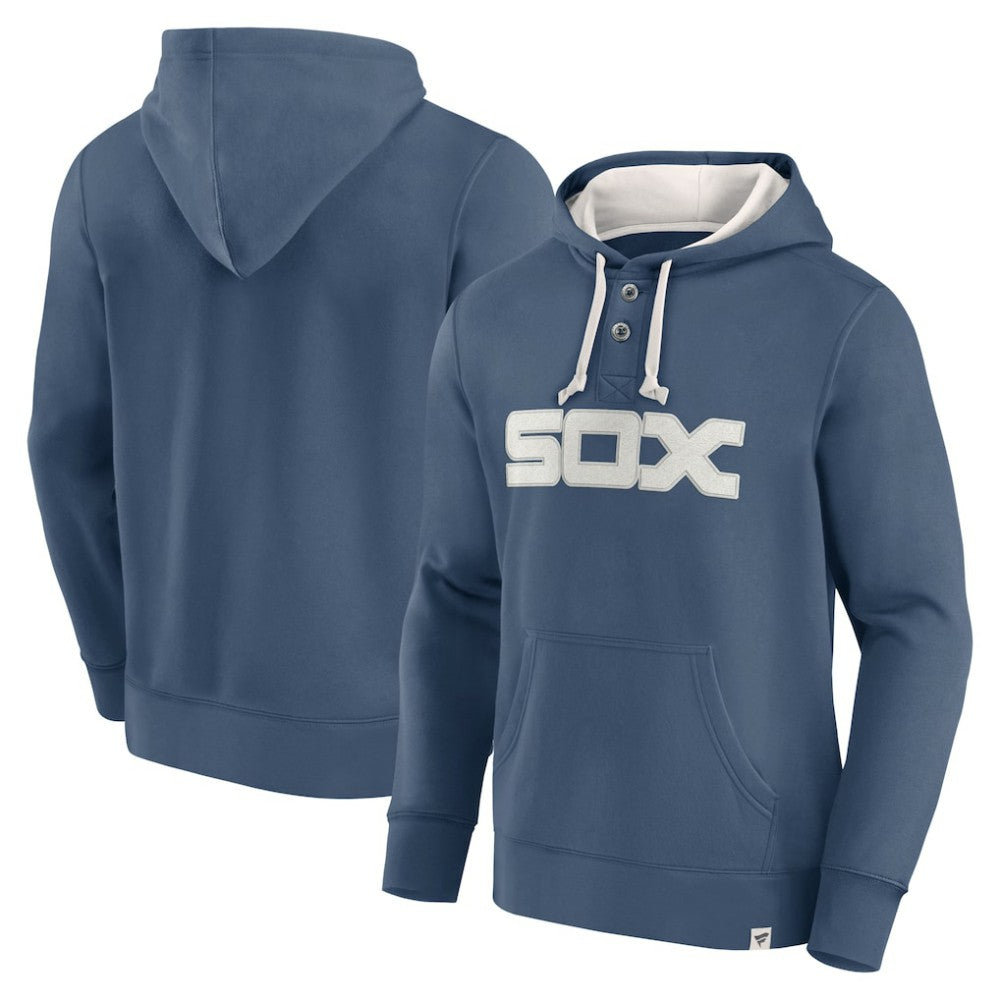 Fanatics Chicago White Sox Navy Plan for Adversity Henley Fleece Pullover Hoodie - MLB Hoodies