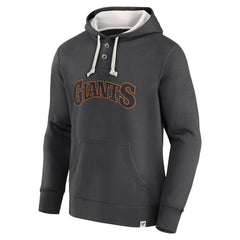 Fanatics San Francisco Giants Black Plan for Adversity Henley Fleece Pullover Hoodie - MLB Hoodies