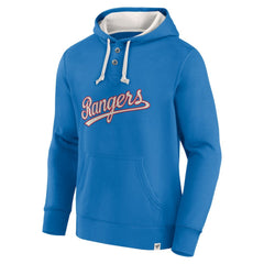 Fanatics Texas Rangers Royal Plan for Adversity Henley Fleece Pullover Hoodie - MLB Hoodies