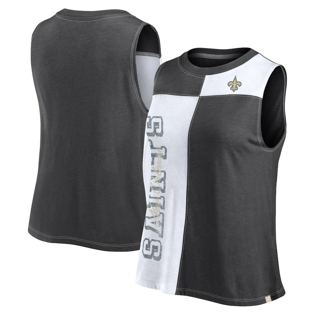 New Orleans Saints Women's Script Color Block Tank Top | NFL New