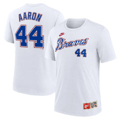 Hank Aaron Atlanta Braves Nike Cooperstown Collection Tri-Blend Name & Number T-Shirt - MLB T-shirts