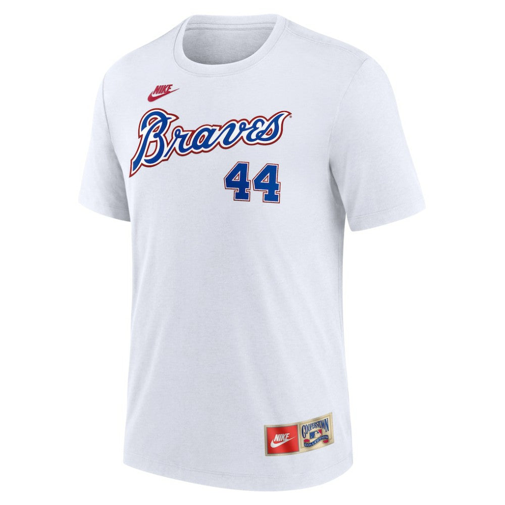 Hank Aaron Atlanta Braves Nike Cooperstown Collection Tri-Blend Name & Number T-Shirt - MLB T-shirts