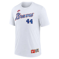 Hank Aaron Atlanta Braves Nike Cooperstown Collection Tri-Blend Name & Number T-Shirt - MLB T-shirts