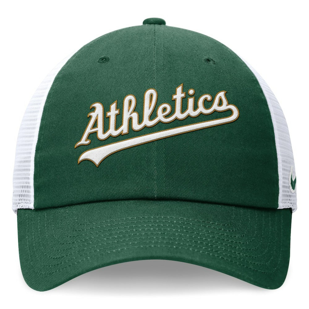 Athletics Nike Wordmark Adjustable Trucker Hat - MLB Hats