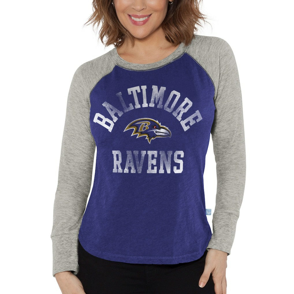 Baltimore Ravens G-III 4Her by Carl Banks Women's Waffle Knit Raglan Long Sleeve T-Shirt | NFL New